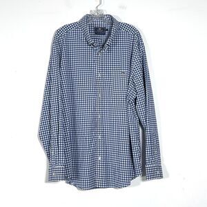 Vineyard Vines Performance Tucker Shirt Mens Sz 2XL Blue Check Long Sleeve